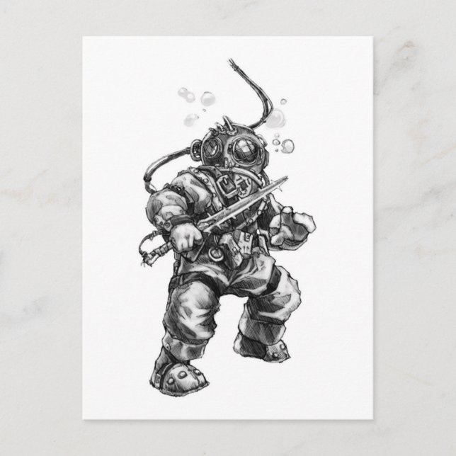 Deep Sea Diver vykort (Framsida)