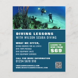 Deep Sea Divers, Dyka Lesson Advertising Flygblad