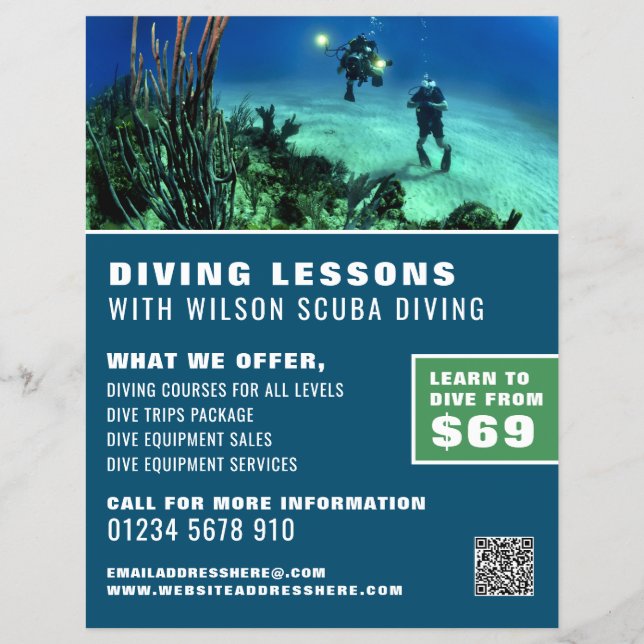 Deep Sea Divers, Dyka Lesson Advertising Reklamblad (Framsidan)