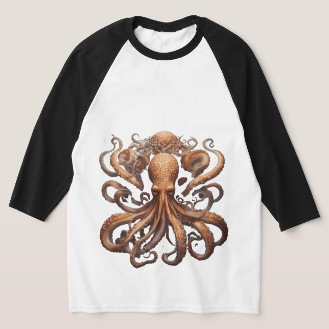 Deep Sea Explorer Octopus T-Shirt (Laydown)