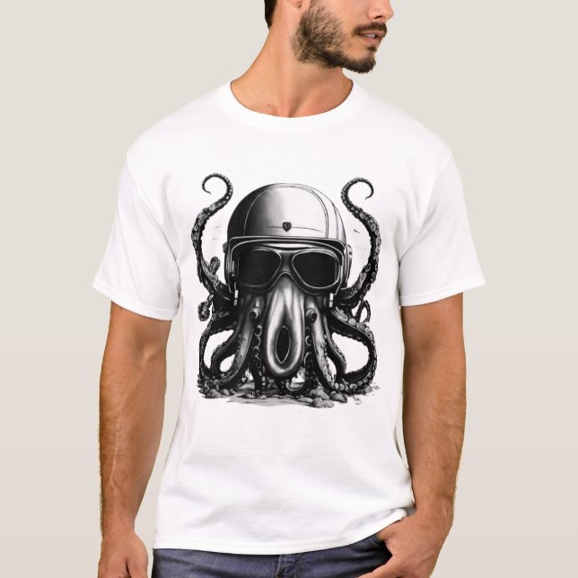 Deep Sea Explorer Octopus T-Shirt (Framsida)