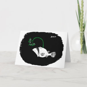 Deep Sea Fish Mistletoe Julafton kort