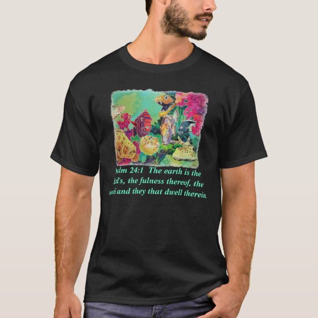 Deep Sea Fishing Tropical Silke Print T Shirt (Framsida)