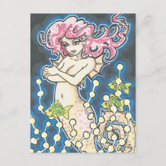 Deep Sea Horse Sjöjungfru Fantasy Art Postcard Vykort