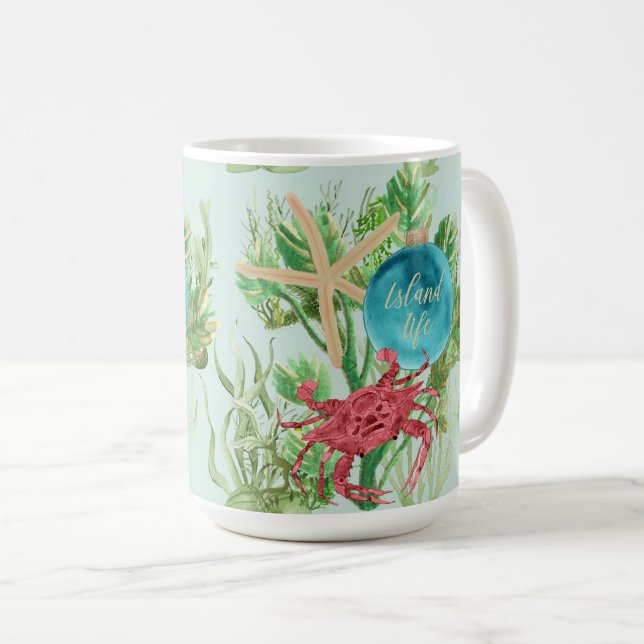 Deep Sea Island Life Ornament Kaffemugg (Framsida höger)