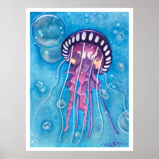 Deep Sea Medusa Skriv ut Poster (Framsidan)