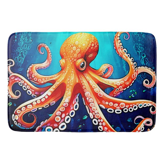 Deep Sea Octopus Glow Design Badrumsmatta (Framsidan)