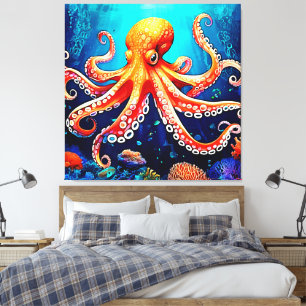Deep Sea Octopus Glow Design Canvastryck
