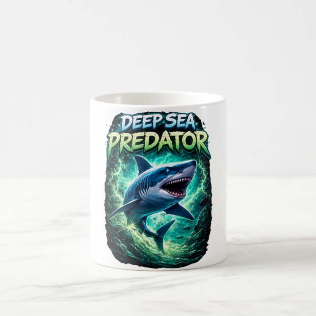 Deep sea predator shark coffee mug kaffemugg (Center)