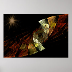 Deep Sea Squid Fractal Art Poster