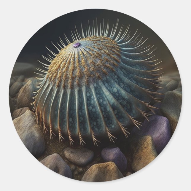 Deep Sea Urchin Runt Klistermärke (Framsida)