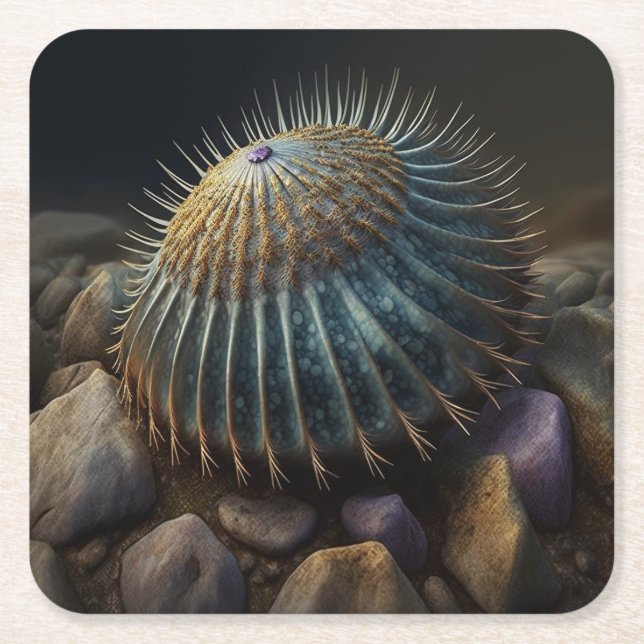 Deep Sea Urchin Underlägg Papper Kvadrat (Framsidan)