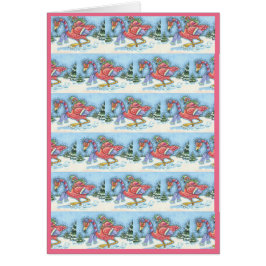 DEEP SNÖ ROSA FLAMINGO, CHRISTMAS GREETING CARD B OBS KORT