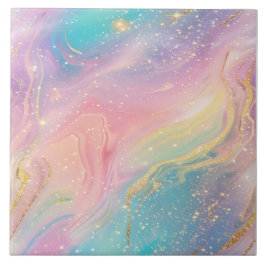 Deep Space Abstrakt Pastel Glitter Mönster Kakelplatta