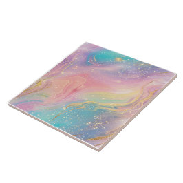 Deep Space Abstrakt Pastel Glitter Mönster Kakelplatta