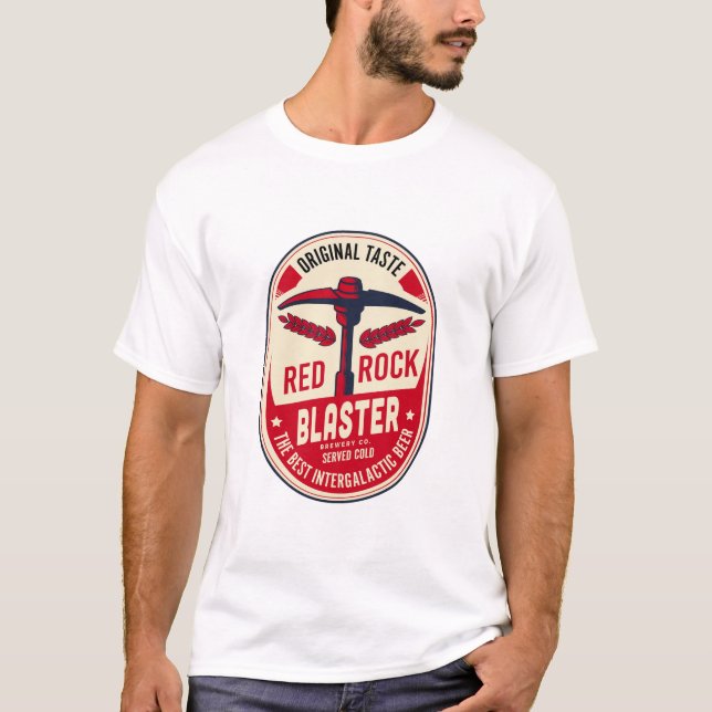 Deep Sten Galactic Red Sten Blaster Basic T-Shirt (Framsida)