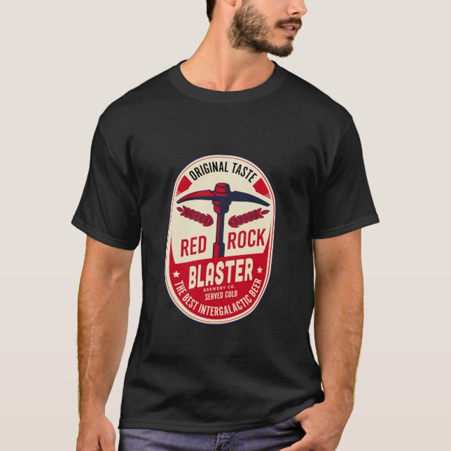 Deep Sten Galactic Red Sten Blaster Beer T Shirt (Framsida)