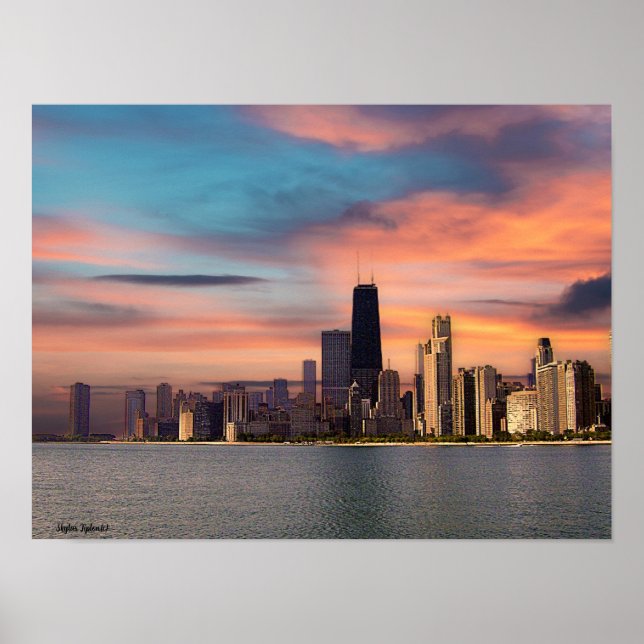 Deep Sunset Chicago Poster (Framsidan)