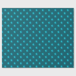 Deep Teal Blue Stars Presentpapper