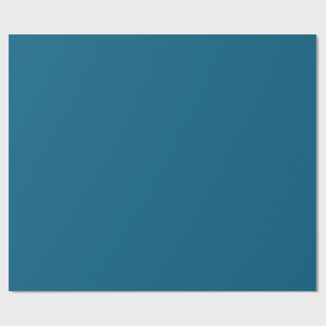 Deep Teal Blue Wrapping Papper Elegant Solid Färg Presentpapper (Platt)
