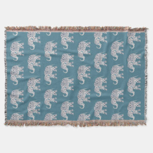 Deep Teal Elephant Throw Filt