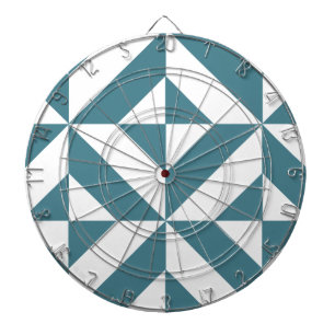 Deep Teal Grönt Geometric Deco Cube Mönster Piltavla