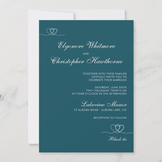 Deep Teal  Modern Chic Mix and Match Wedding Inbjudningar (Framsida)