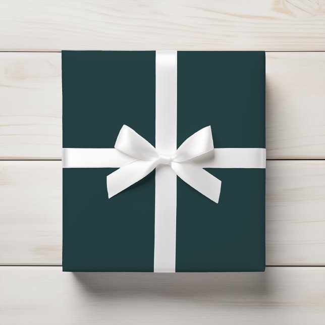 Deep Teal Ocean Grönt Solid Presentpapper (Skapare uppladdad)
