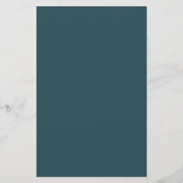 Deep Teal Solid Färg Brevpapper (Framsida)