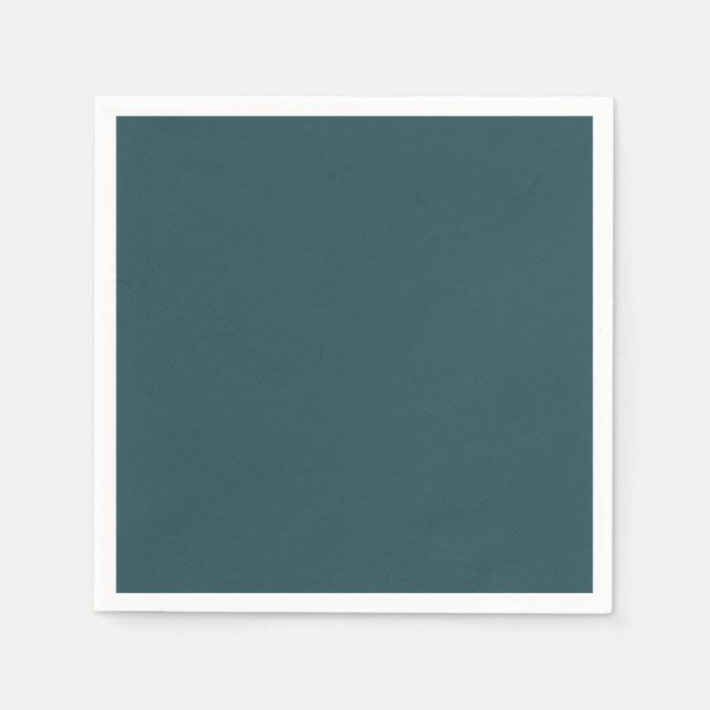 Deep Teal Solid Färg Pappersservett (Framsidan)