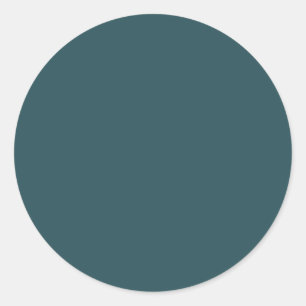 Deep Teal Solid Färg Runt Klistermärke