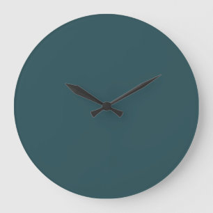 Deep Teal Solid Färg Stor Klocka