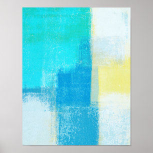 'Deep' Turquise Abstrakt Art Painting (djupa) Poster