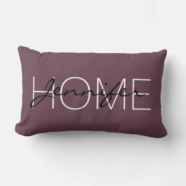 Deep Tuscan red färg home monogram Lumbarkudde (Framsida)