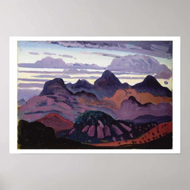 Deep Twilight, Pyrenees, c.1912-13 (oil on Panel) Poster (Framsidan)