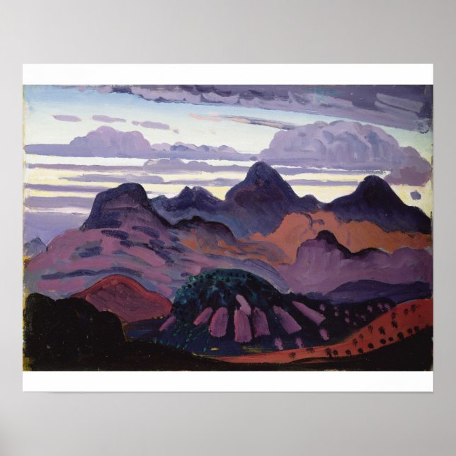 Deep Twilight, Pyrenees, c.1912-13 (oil on Panel) Poster (Framsidan)