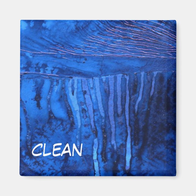 "Deep Vatten #2" Abstrakt Dishwasher Status Magnet (Framsidan)