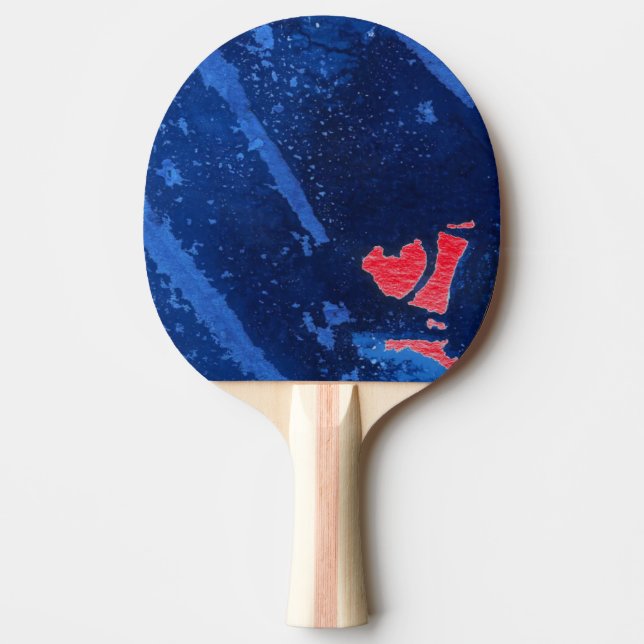 "Deep Vatten #4" Abstrakt Ping Pong Paddle Pingisracket (Framsidan)