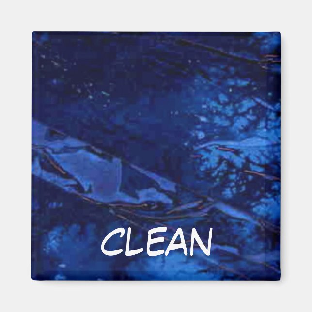 "Deep Vatten" Abstrakt Dishwasher Status Magnet (Framsidan)