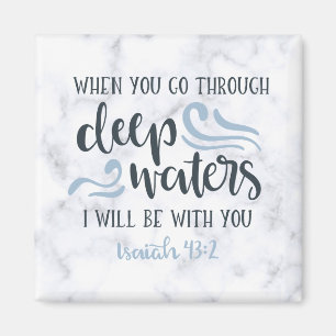 Deep Vatten Uppmuntra Bible Verse Gift Magnet