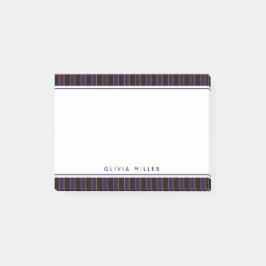 Deep Vintage Striped Purple Pattern Custom  Post-it Block