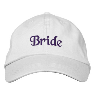 Deep Violet Bride Embroided Hat Broderad Keps