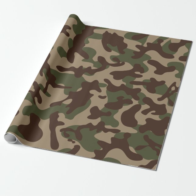 Deep Wood Camouflage Presentpapper (Utrullad)