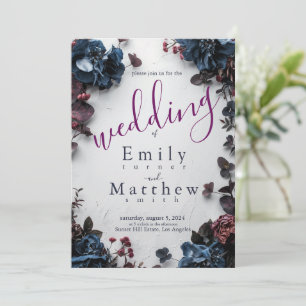 Deep Woodland Romantik Bröllop Inbjudningar