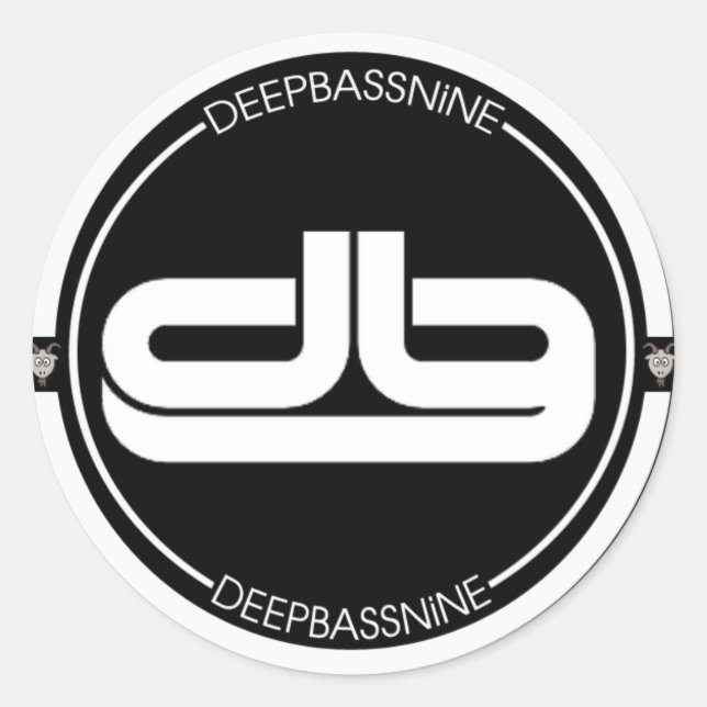 DEEPBASSNiNE-Logotyp Runt Klistermärke (Framsida)