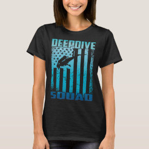 DeepDive Squad US Flagga Dyka under vatten T Shirt