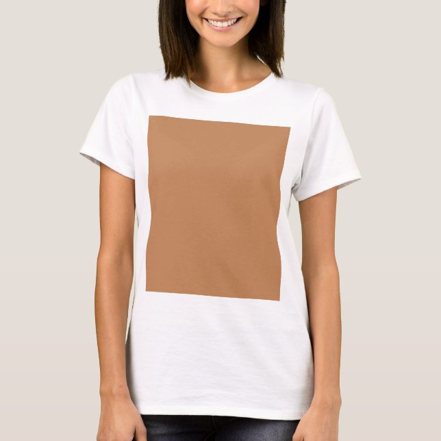 Deeper Sandy Beige Caramel Cafe Au Lait Färg T-shirt (Framsida)