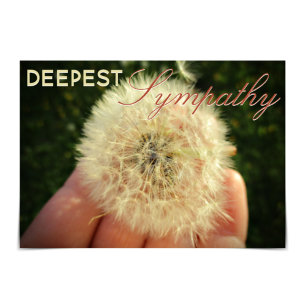 "Deepest Sympathy" Dandelion kvällskort Kort
