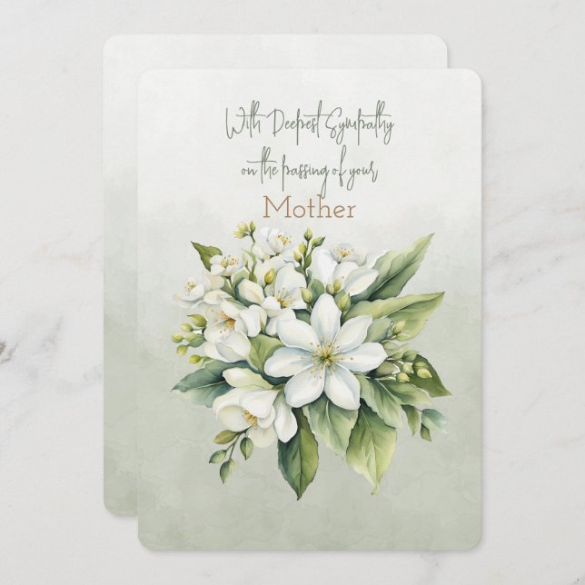 Deepest Sympathy Mor Note Card Anteckningskort (Fram/baksida)