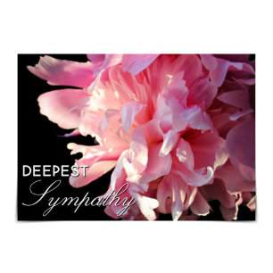 "Deepest Sympathy" Rosa Peony Card Kort